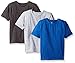 American Hawk Big Boys 3 Piece Pack Crew Neck Pocket T-Shirt, Marled Royal/Charcoal/Heather Grey, 10/12