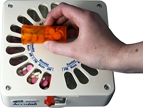 e-Pill Accutab Weekly Pill Dispenser - Large Capacity, 3 Times Daily Pill Organizer