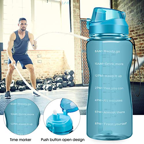 image for 4AMinLA Motivational Water Bottle 2.2L/64oz Half Gallon Jug with Straw