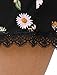 Allegra K Women's Allover Printed Lace Trim Elastic Waist Summer Shorts Black-Floral Prints L (US 14)
