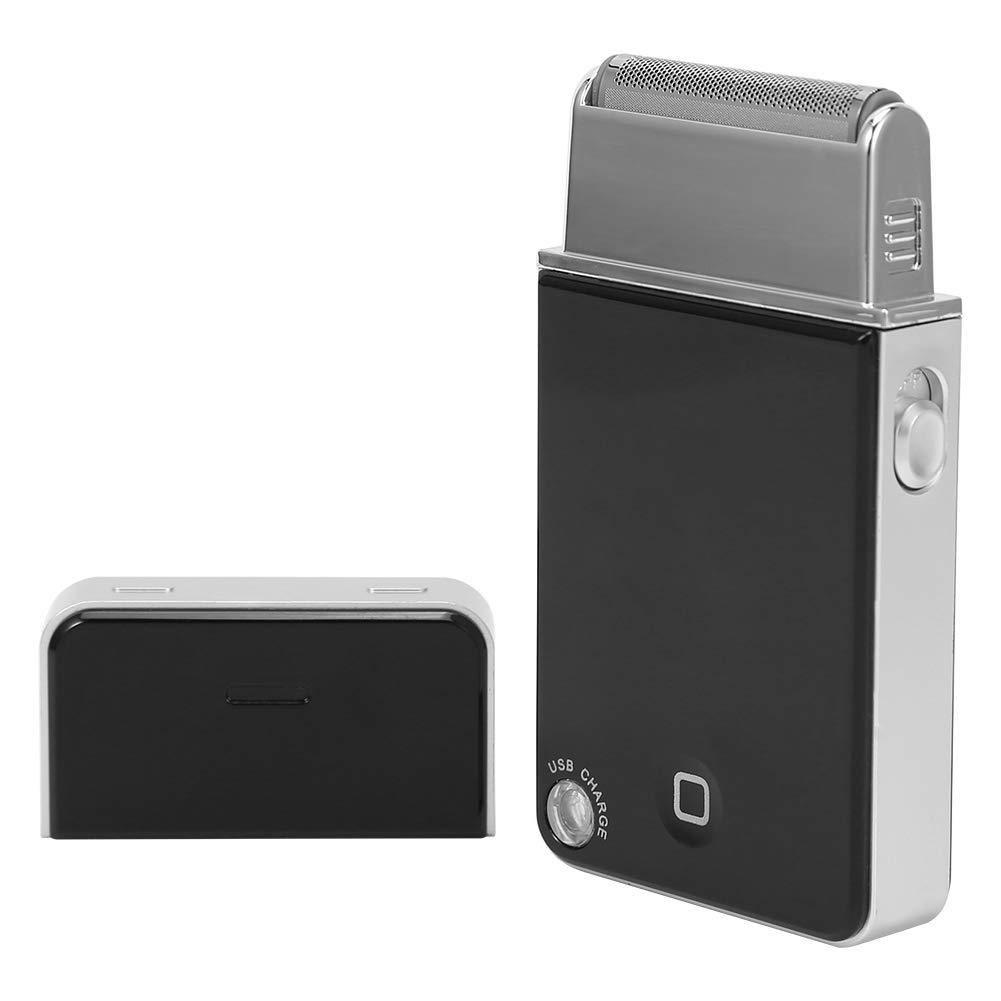 Electric Shaver for Men, USB Rechargeable Portable Beard Foil Shaver with Travel Bag, Black