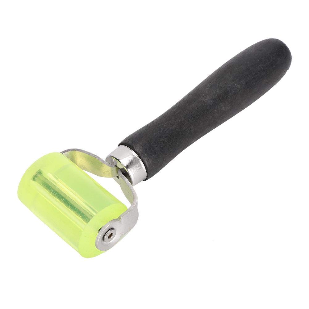 Fdit 50mm Leather Press Roller, Leather Glue Laminating Roller with Wooden Handle, Seam Hand Pressure Roller for Leatherworking, PVC Welding, Wallpaper Edge Installation