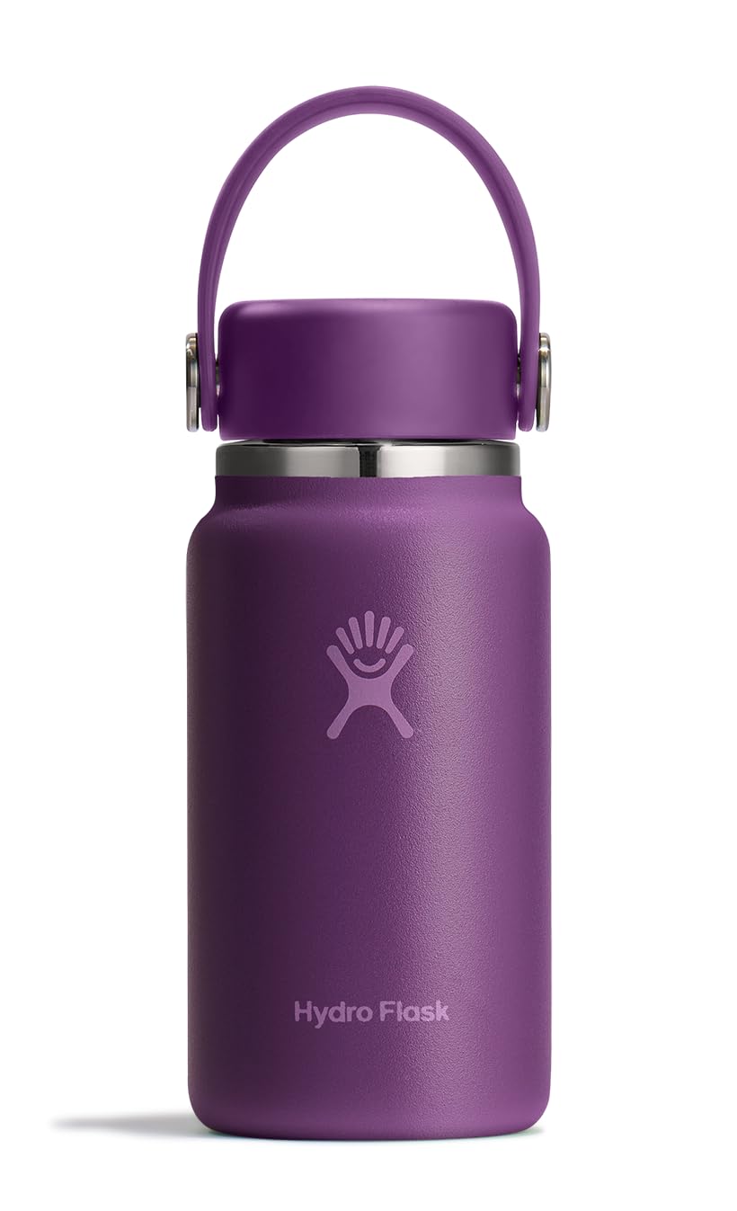 Photo 1 of Hydro Flask Micro Bottle - Insulated Mini Leak Proof Flask for Purse or Pocket in 6.7 Oz Beachplum Purple