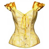 Bslingerie Womens Halloween Snow White Bustier Corset Top (XX-Large, Yellow (Belle))
