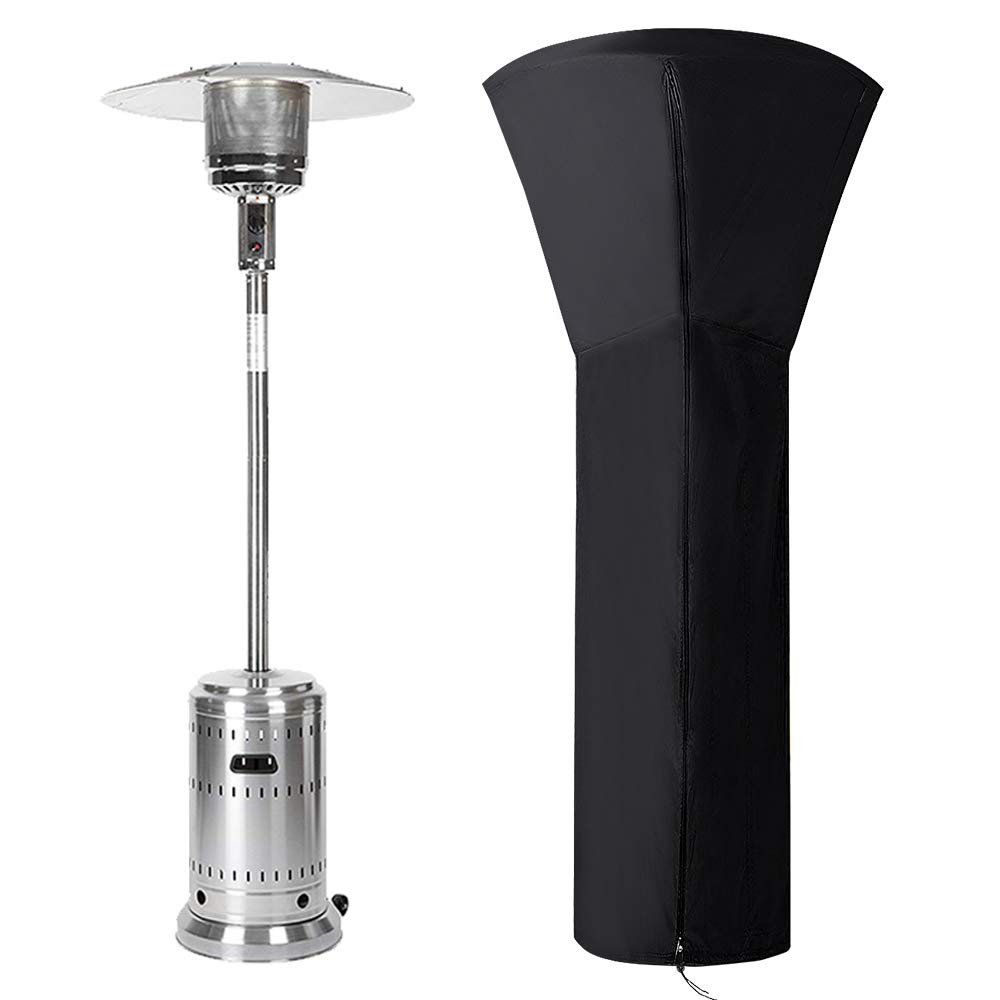 Patio Heater Cover Waterproof, Garden Round Stand Up Furniture Protector, Outdoor Chimenea Cover with Zipper & Drawstring 226x89x48CM