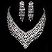 FUMUD Wedding Cz Crystal Rhinestone Tassels Statement Necklace and Earrings Jewelry Sets for Brides