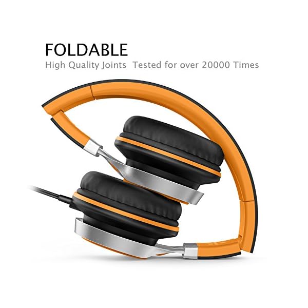 AILIHEN-C8-Foldable-Headphones-with-Microphone-and-Volume-Control-Lightweight-Stereo-Headsets-for-iPad-35mm-Android-Cellphones-Smartphones-Laptop-Computer-Mp3BlackOrange Ailihen C8 Foldable Headphones with Microphone and Volume Control Lightweight Stereo Headsets for iPad 3.5mm Android…