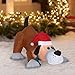 Airblown Inflatable Playful Puppy Dog wIth Santa Hat by Gemmy