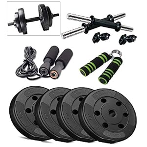 PVC 4-30 Kg Home Gym Set with One Pair Dumbbell Rods with Gym Accessories? (4 Kg)