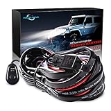 MICTUNING 12ft Wiring Harness Kit for Off Road LED Work Light Bar - Power Relay Blade Fuse ON/OFF Switch