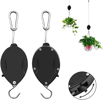 Phayee Verstellbarer Pflanzenhaken, Versenkbare Pflanzenrolle, Haken