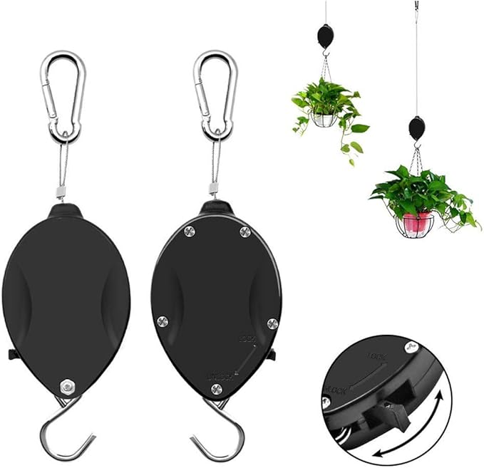 Phayee Verstellbarer Pflanzenhaken, Versenkbare Pflanzenrolle, Haken