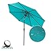 COBANA Patio Umbrella Outdoor Table Umbrella of 9-Feet with 8 Ribs and Push Button Tilt and Crank, Turquoise
