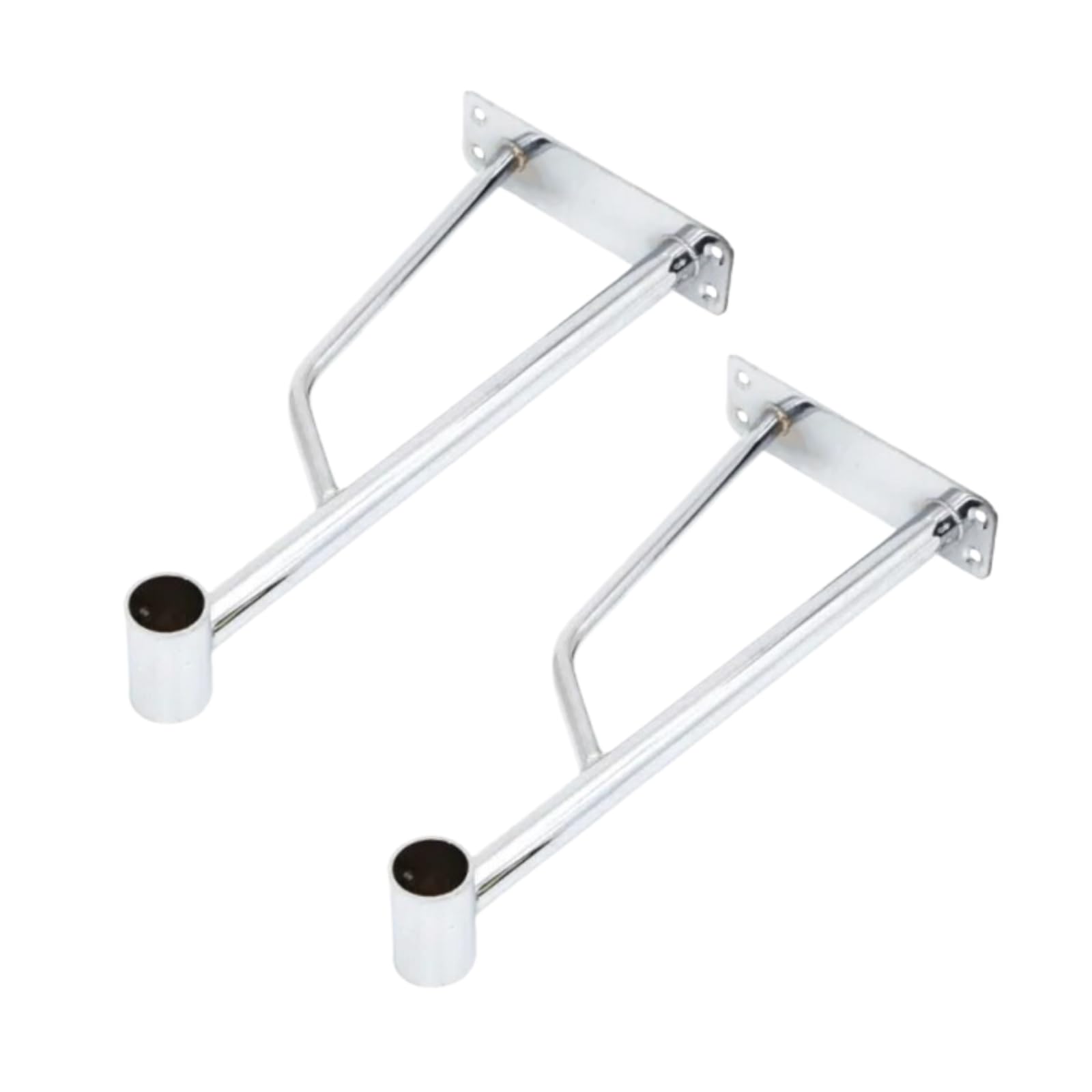 25mm Heavy Duty Wall Fix Chrome Support Arm Bracket for 25mm Tube, Projection Bracket, Walk in Wardrobe Chrome Tubing Hanging Rail (2 Projection Bracket).