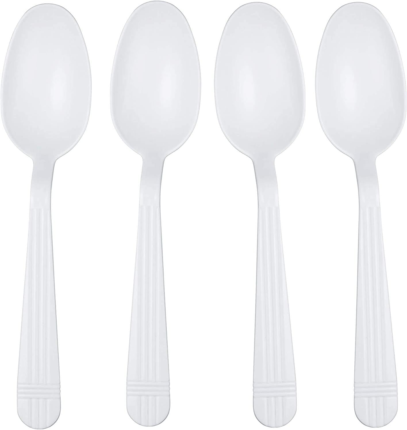 500 Count – Heavyweight Disposable White Plastic Tea Spoons | Dessert Spoons Plastic | Great for Celebrations, Parties, Travels, Events, and Everyday Use: Kitchen & Dining