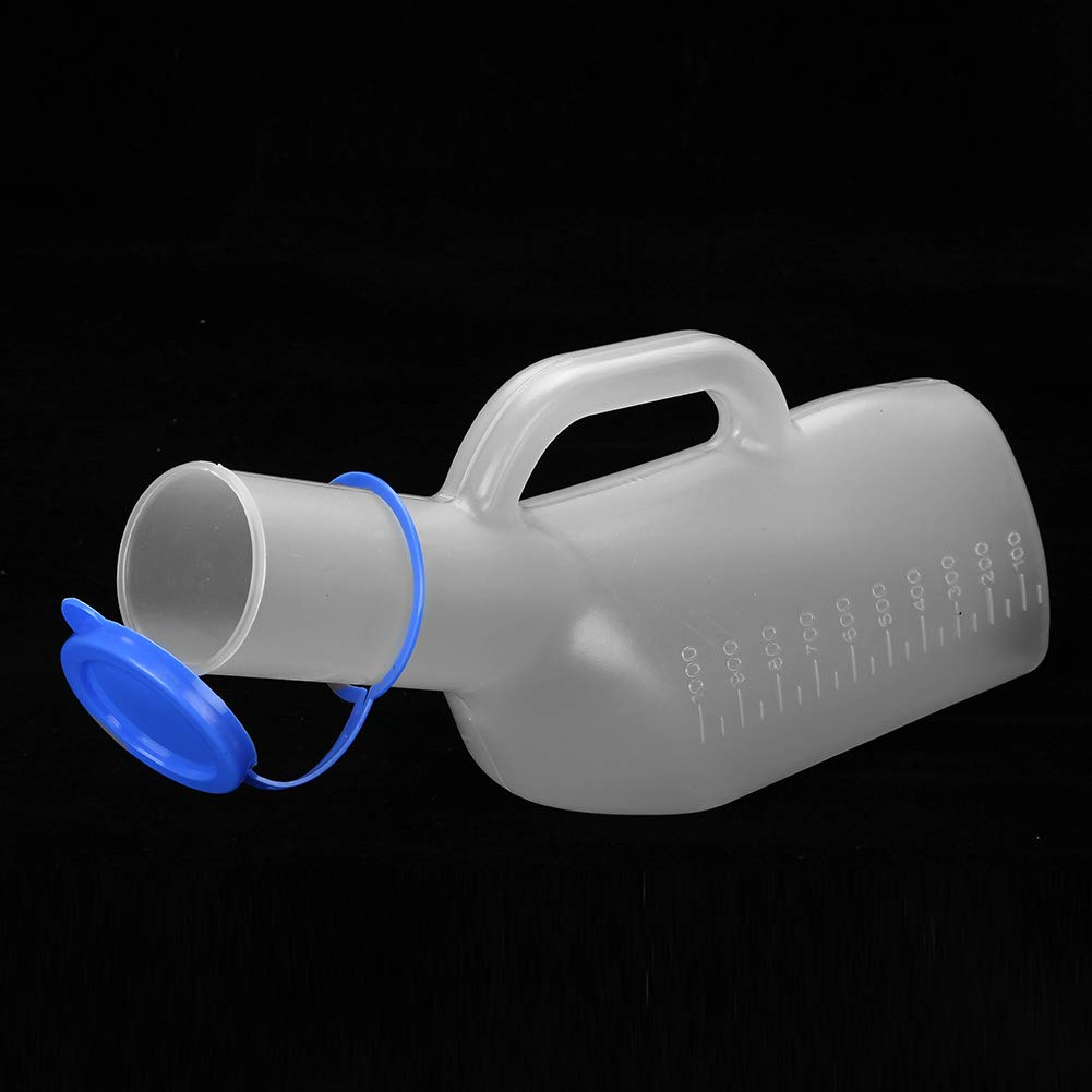 BORDSTRACT Urine Bottle with Long Neck, 1000ml Urinal Bottle with Lid and Handle, Hospital Urine Collection, Portable Outdoor Urine Bottle Mobile for Car Travel Camping
