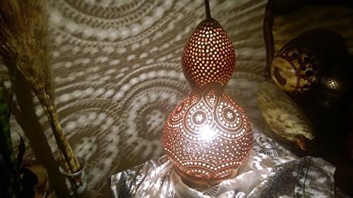 The Pegasus Gate | Gourd Lamp Night Light Bohemian Eclectic Home Apartment Living Room Bedroom Decor Unique Gift Idea Women Art