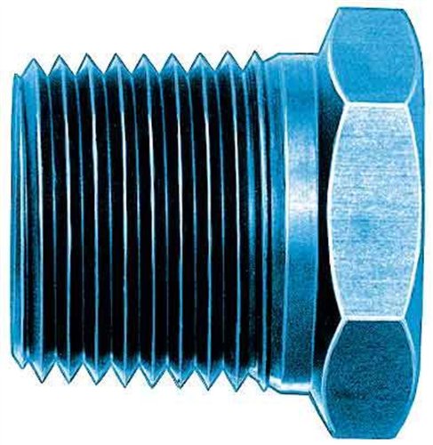 Aeroquip FCM2143 Blue Anodized Aluminum 3/4" to 3/8" Reducer Pipe Bushing - Thumbnail 2