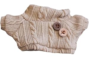 niannyyhouse 10cm-15cm 20cm Plush Doll Clothes Turtleneck Sweater Stuffed Toy Dressup (Brown, 10cm-15cm)