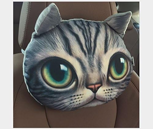 New 3D cat animal emoji car Pillow with Carbon bag Formaldehyde removal cushion Personality Car Cushion Creative Cat shape Nap smiley face pillow Cute seat coussin (Cutie)