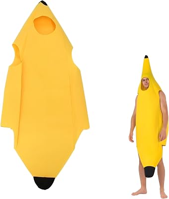 Costume Banana, Divertente Costume Frutta per Adulti, Uomini e Donne, Design Unico per Carnevale, Halloween, Feste e Cosplay, Idea Regalo Perfetta