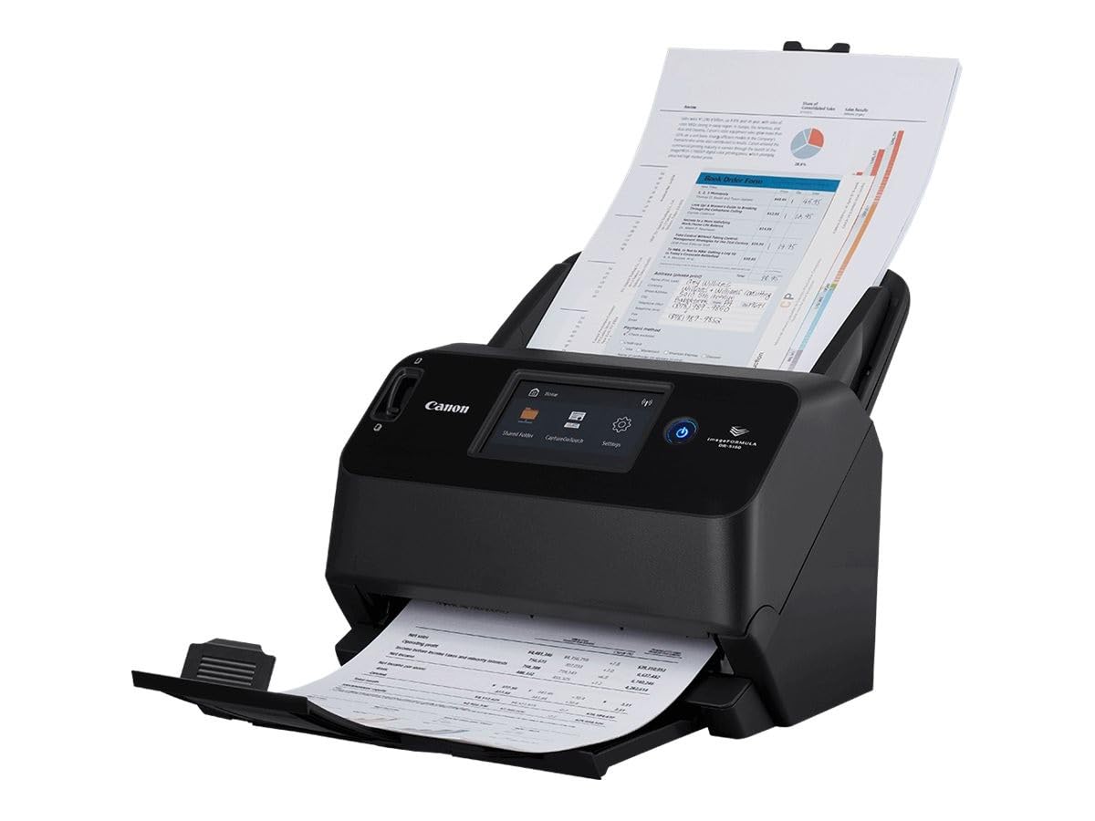 Canon DR-S150 Document Scanner, Colour, Duplex, Duplex scanning, USB 3, Wifi, LAN, 60 sheet document Feeder, Windows/MAC- Black, CaptureOnTouch Pro, touchscreen, sheetfed scanner, OneDrive, SharePoint