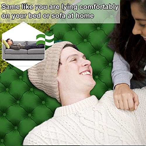 Sleeping Pad for Camping Backpacking, Thickened 3.7" & Widened 27.5" Ultralight Compact Camping Pad with Pillow Lightweight Air Mattress Inflatable Sleeping Mat for Hiking, Travelling, Biking - Thumbnail 2