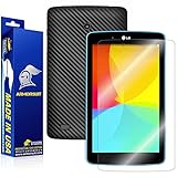 ArmorSuit LG G PAD 7.0 Black Carbon Fiber Skin Back Protector Film + Anti-Bubble HD Clear Screen Protector Compatible with LG G PAD 7.0