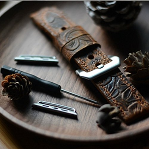 handmade Genuine Leather strap Apple Watch Band iwatch 38mm mens Watch Strap iWatch Band Accessory iWatch Strap brown 22mm - Thumbnail 2