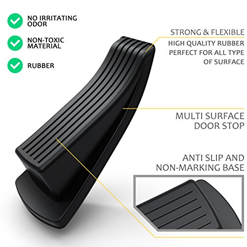 image for Door Stop, Ezire Premium Door Stopper Wedge Rubber With Finger Pinch G