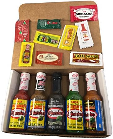 El Yucateco Habanero Hot Sauces Gift Set All (5) Sampler + 10 sample packets &amp; Spic-C mints (Assorted, 5)