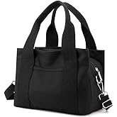 Tuobo Canvas Tote Bags for Women Shoulder Hobo Bags Handbags Purse Big Satchel Purses Multi-pockets Casual Work Bags 2023