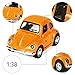 iPlay, iLearn Alloy Classic Diecast Car Toy, Mini Model Cars, Moving Vehicle Toys, Collection truck Toys, Old Beetle Die Cast Pull Back Action with Lights and Sounds Gift Set 1:38 orange
