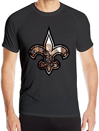 Duola Men's New Orlean Saints Short Sleeve Sports Latest T-shirts Black S
