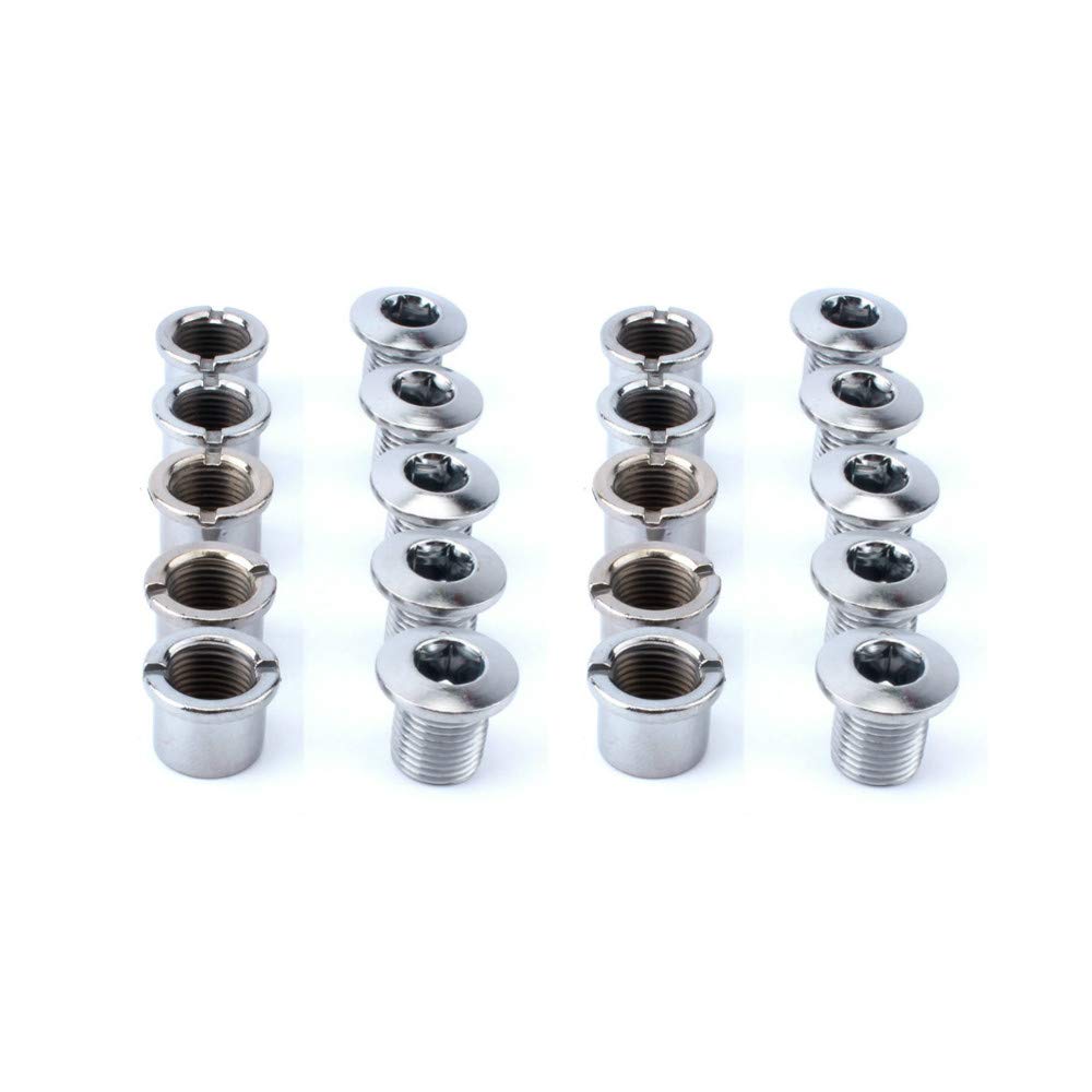 Neuocean 10pcs Bike Double Chainring Bolts Kits Chainwheel Bolts & Nuts Cycling Disc Screws For Road Bike Mountain Bike BMX MTB