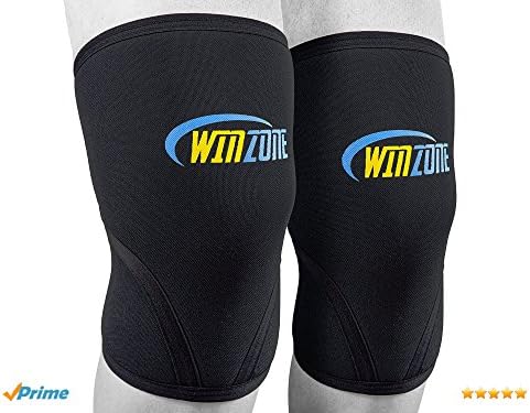 Winzone Knee Sleeve Brace, Compression Sleeves (1 Pair) 7mm Neoprene,! Basketball, Weight Lifting, Crossfit, Arthritis, Running, Squatting &amp; More. Support w/o Restricting Movement by