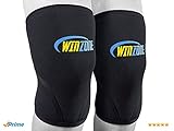 Knee Sleeve Brace, Compression Sleeves Pair, 7mm Neoprene, Basketball, Weightlifting, Crossfit, Arthritis, Running, Squats, Powerlifting. Support w/o Restricting Movement! by Winzone