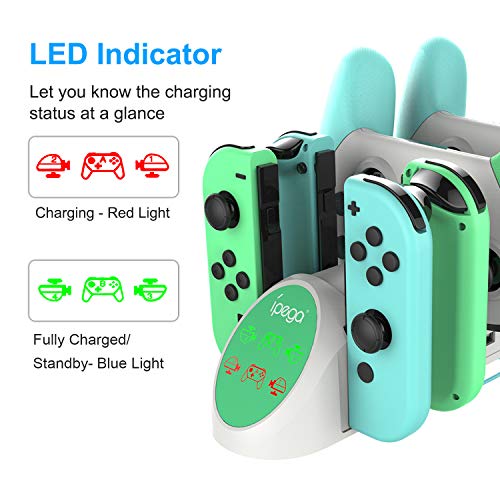 FastSnail Charging Dock for Nintendo Switch Pro Controllers Joy Cons & OLED Model Joycon