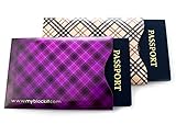 BLOCKIT Passport Protector Sleeves - Best for RFID Blocking, Travel Security and Fraud Protection - Designer Set of 2 - Includes 2016 ID Theft Protection eBook - Recommended by Lifelock