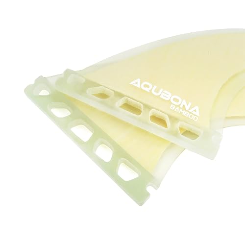 AQUBONA G5 Tri Fin Set For Surfboards - Fiberglass Thruster Fins With Bag & Key - View #2