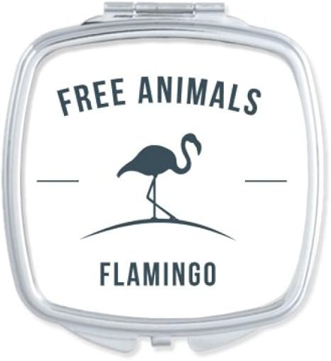 Amazon Co Jp 漫画の動物のシルエットは フラミンゴ ブルー スクエアコンパクトメークアップポケットミラー携帯用の小さなかわいいハンドミラープレゼント ホーム キッチン