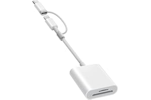 SD Card Reader for iPhone iPad, Dual Connector (Lightning&USB-C) Micro SD Memory Card Reader, 2 in 1 SD and TF Card Adapter P