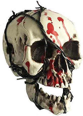 Halloween Bloody Broken Teeth Skull 100% Plastic Life Size Skull for Halloween Props