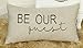 EURASIA DECOR Be Our Guest Embroidered Lumbar Decorative Accent Pillow Cover - Entryway, Guestroom, Living Room - 12x20 Inches, Linen