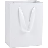 HUAPRINT White Paper Bags - Small Gift Bags with Handles, 20 Pack, 7x4x9inch, Retail & Party Favor Bags, Wedding Bags