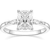 TIGRADE 3CT Engagement Ring for Women Radiant Cut Cubic Zirconia Wedding Band CZ Promise Anniversary Ring Size 3-12.5