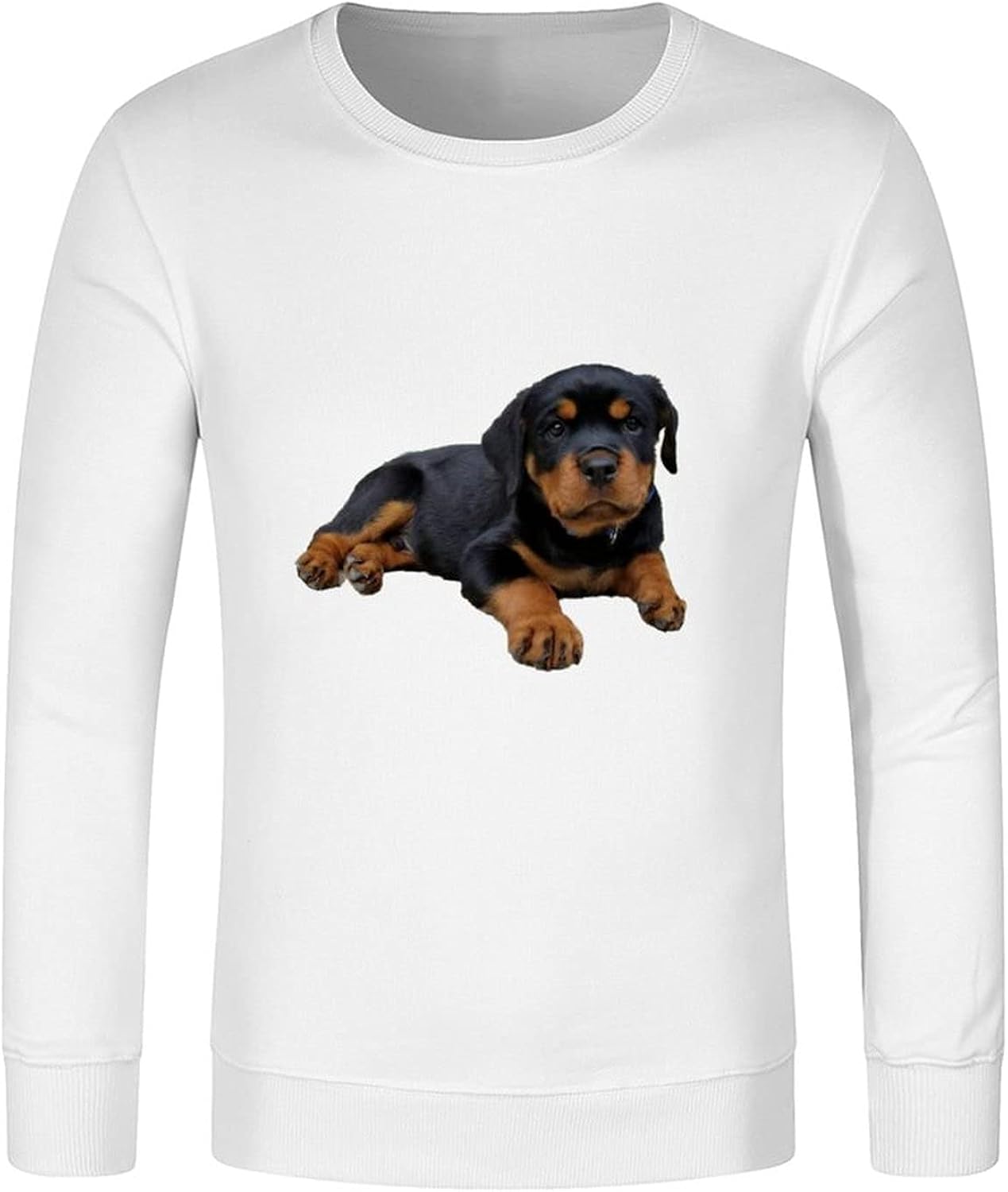 Rottweiler Puppy Dog Unisex Crewneck Pullover Sweatshirt Graphic