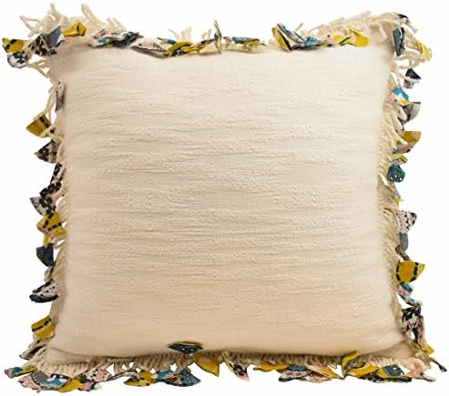 Blissliving Home Blissliving Marrakesh Samira Fringe Decorative Pillow,Ivory,18x18