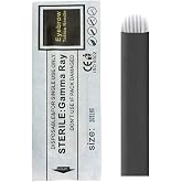 100PCS Black Flex Microblading U shape 18U Eyebrow Needles with 0.20mm Diameter 3D Embroidery for Tattoo Manual Pen Tattoo Inks Disposable Safe Healthy Tools (3 Sizes, U18)