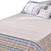 BuLuTu Deep Pocket Fitted Sheet Queen Only 100 Percent Cotton,Colorful Pastel Stripes Print Kids Girls Fitted Bottom Sheet Full Multi-Colored,Breathable,Soft,Premium Single Bed Sheet(1 Piece)
